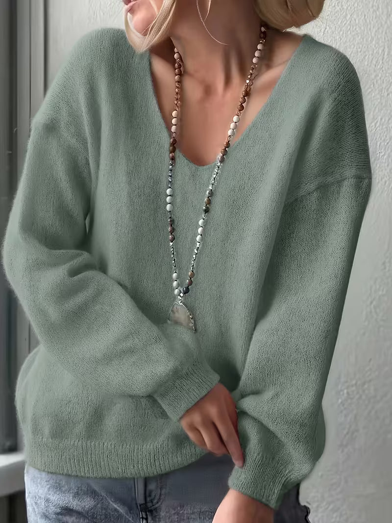 Yalitan - Long Sleeve Sweater with V-Neck