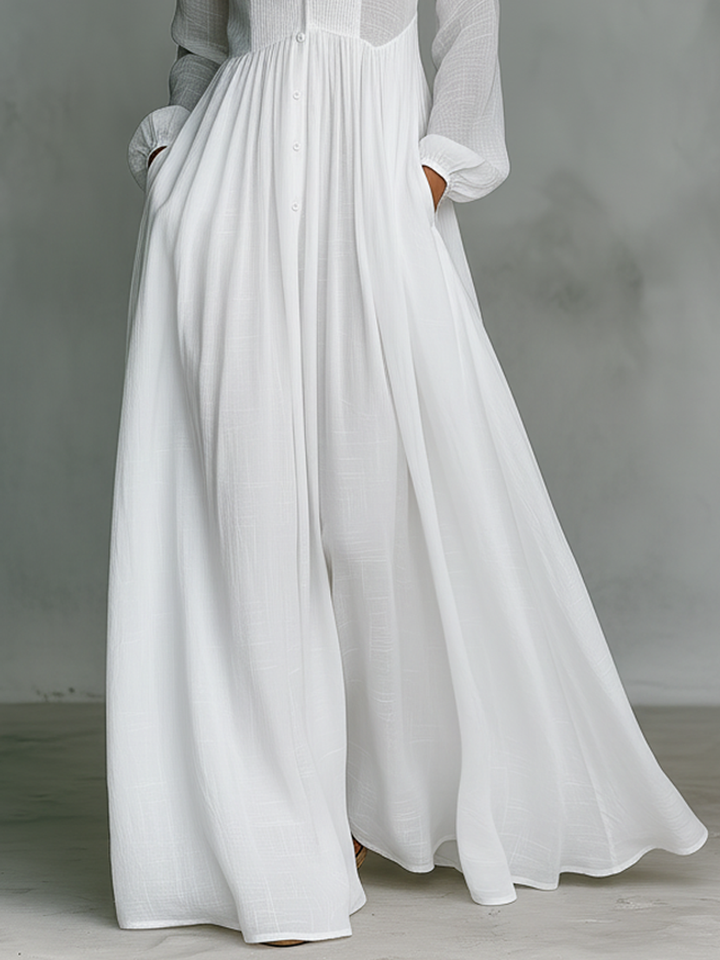 Sheilan - Elegant Maxi Dress With Buttons