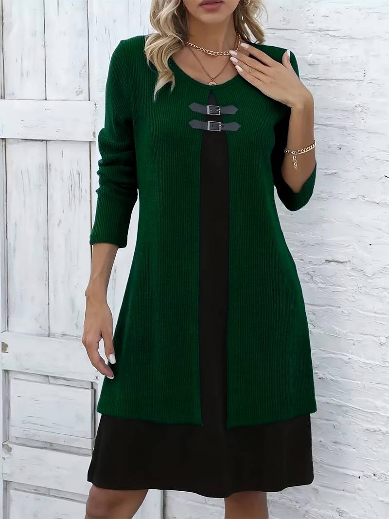 Shirahoshi - Autumn And Winter Round Neck Two-Piece Suit
