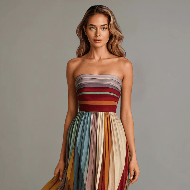 Nilianza - Sleeveless Colorful Maxi Dress