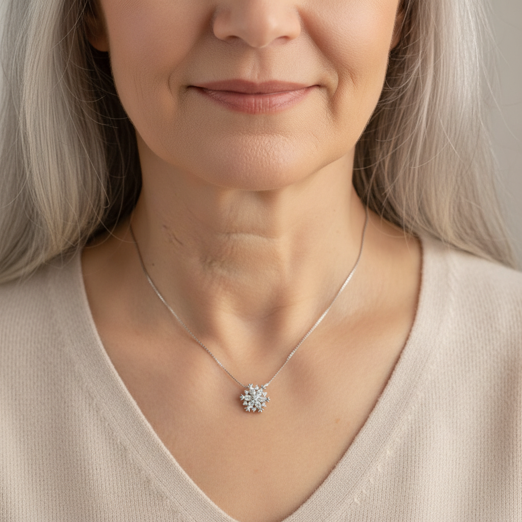 Nyellain - Crystal Necklace with Sparkling Snowflake