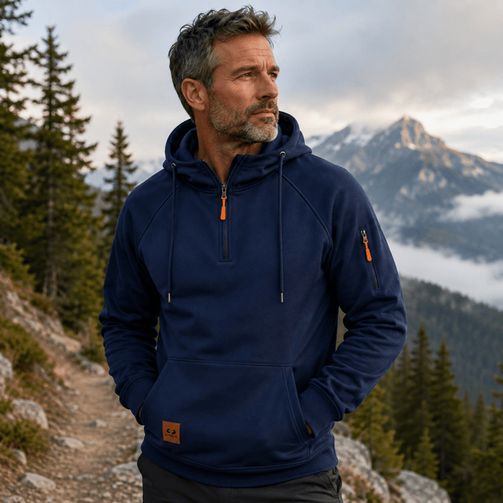 Aurasync - Quarter Zip Hooded Sweatshirt