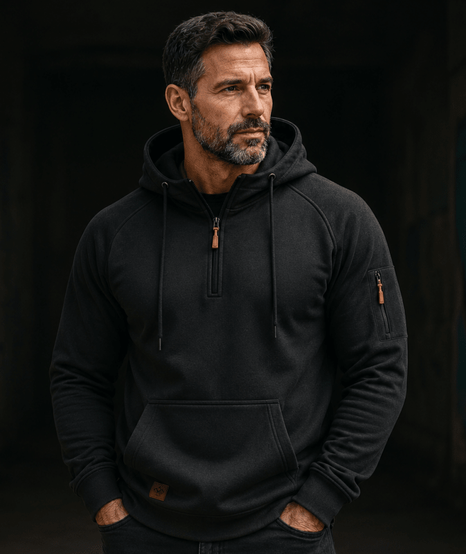 Aurasync - Quarter Zip Hooded Sweatshirt