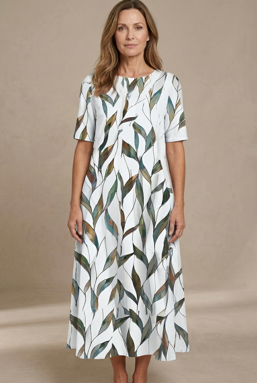 Kwanza - Flowy Midi Dress With Floral Print