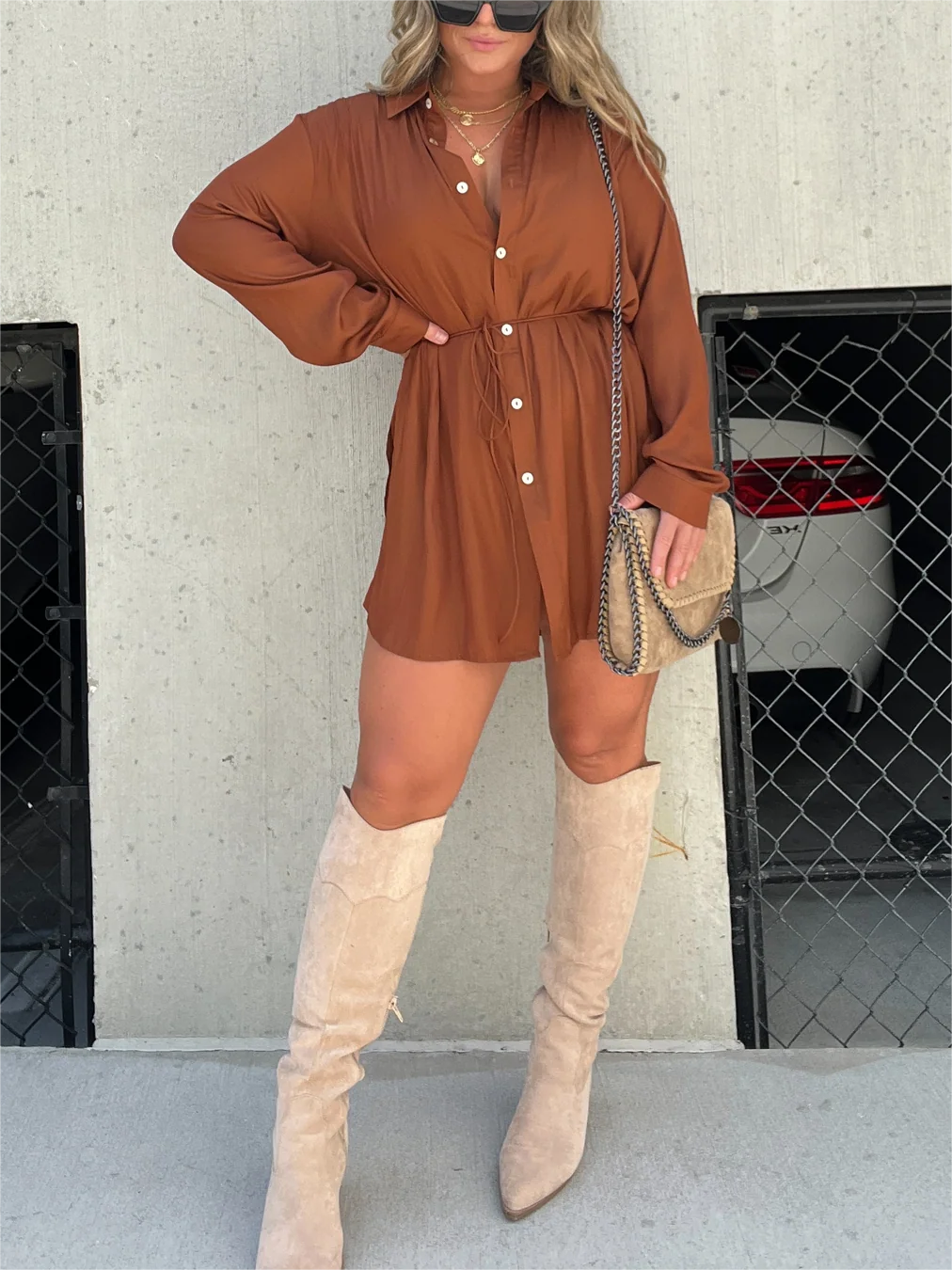 Giulia - Turn Down Collar Loose Shirt Set