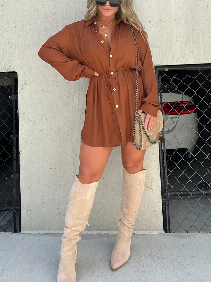 Giulia - Turn Down Collar Loose Shirt Set