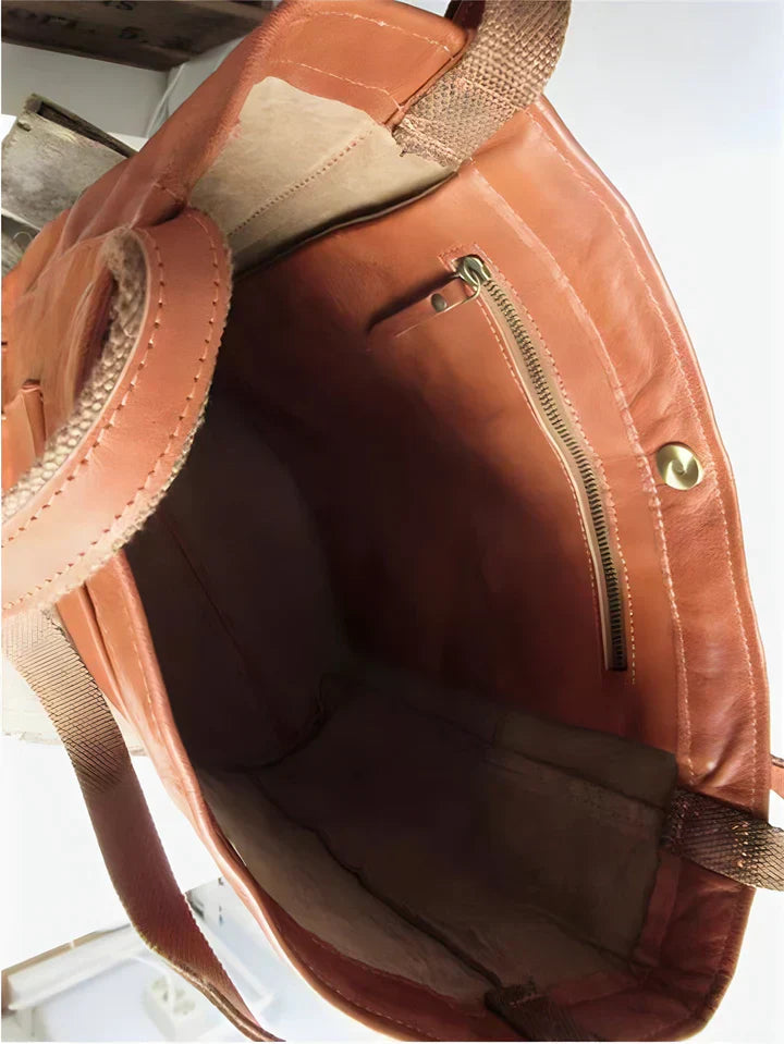 Yasmine - Classic Leather Tote Bag