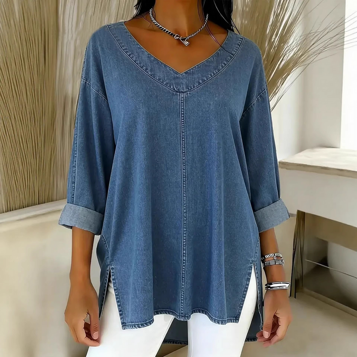 Ludivine - Timeless Denim Shirt With Flowing Fit