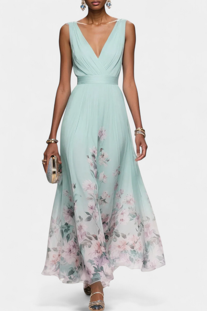 Saulina - Sleeveless Floral Maxi Dress