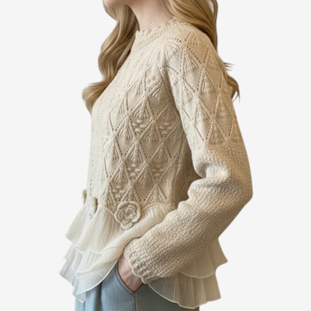 Nessa - Round NeckTextured Sweater