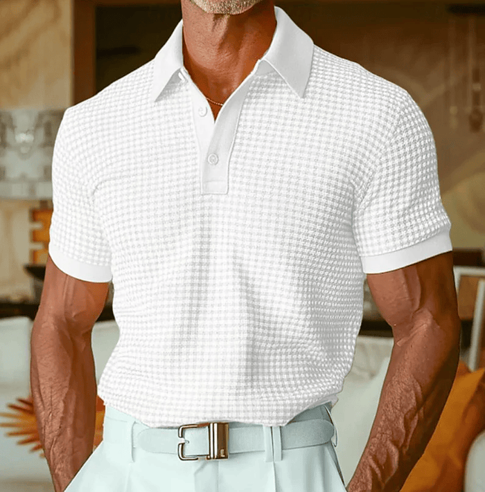 Hannes - Textured Checked Polo Shirt