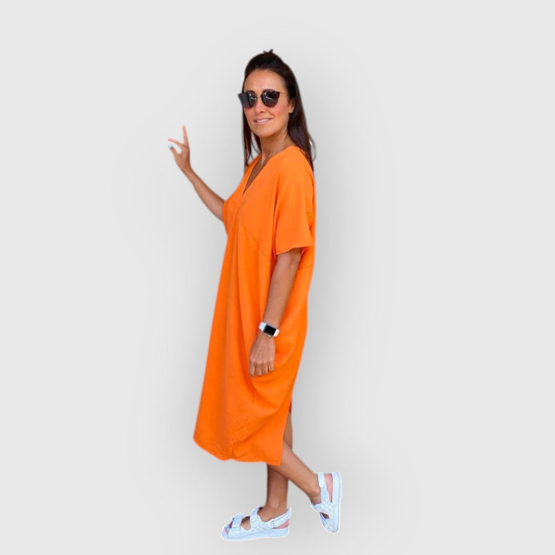 Aveline - Short Sleeve Midi Dress