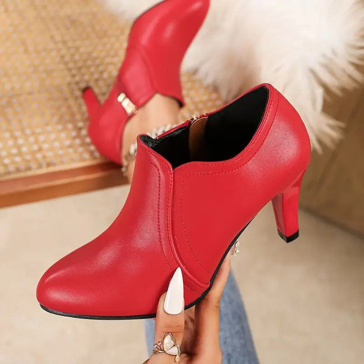 Darcie - Orthopedic Leather Boots With Side Zipper