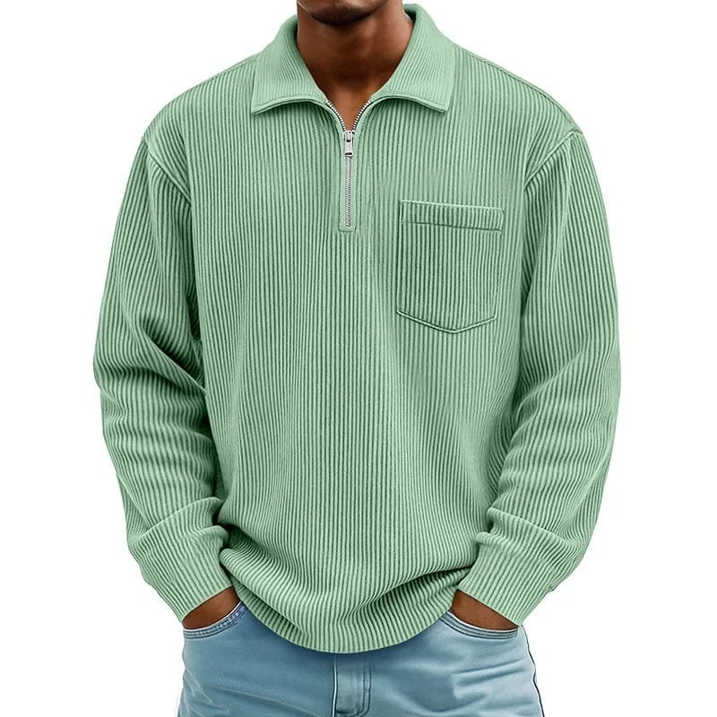 Runeelard - Sweater with Half Zip and Chest Pocket
