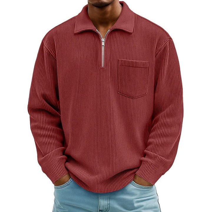 Runeelard - Sweater with Half Zip and Chest Pocket