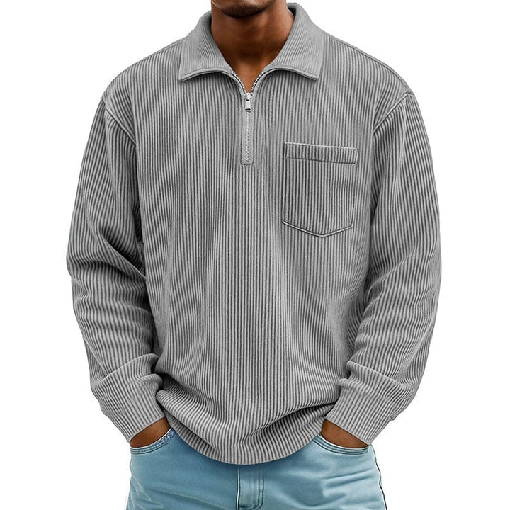 Runeelard - Sweater with Half Zip and Chest Pocket