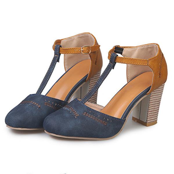 Minha - Chunky Heel Shoes With T-Strap