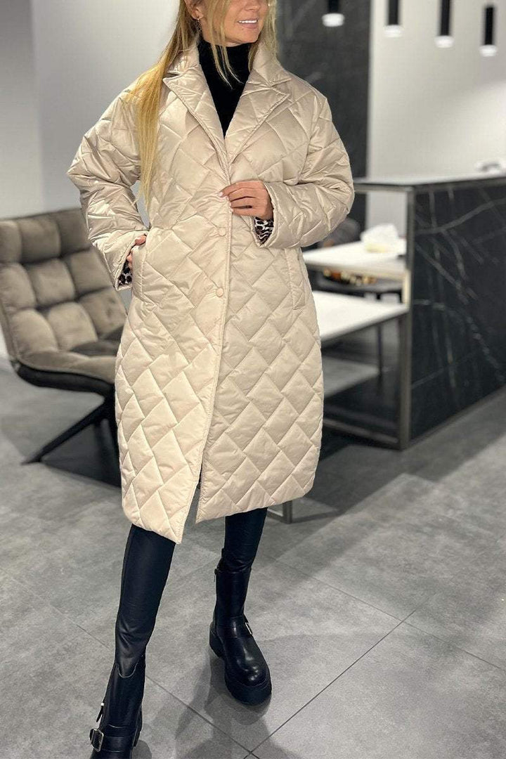 Daisy - Casual Lapel Mid Length Cotton Coat