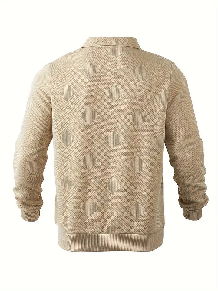 Baldrick - Vintage Sweatshirt with Zipper and Geometric Design