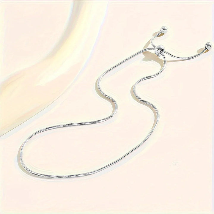 Santina - Adjustable Anklet With Polished Snake Chain