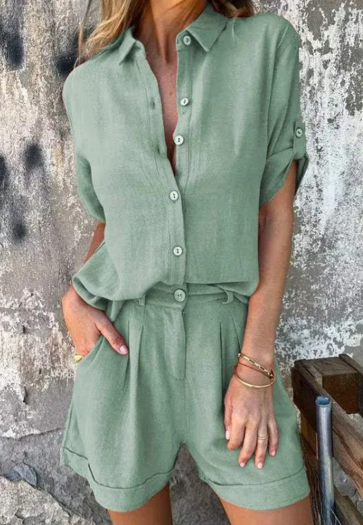 Sadie - Light Linen Short 2 Piece Set
