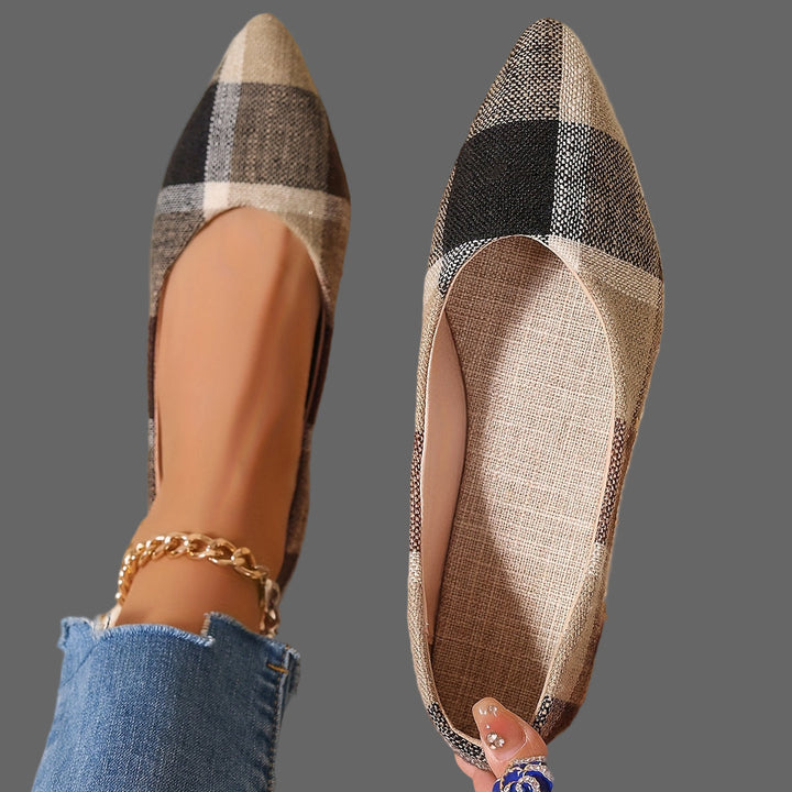 Atiya - Plaid Pointed Toe Flats