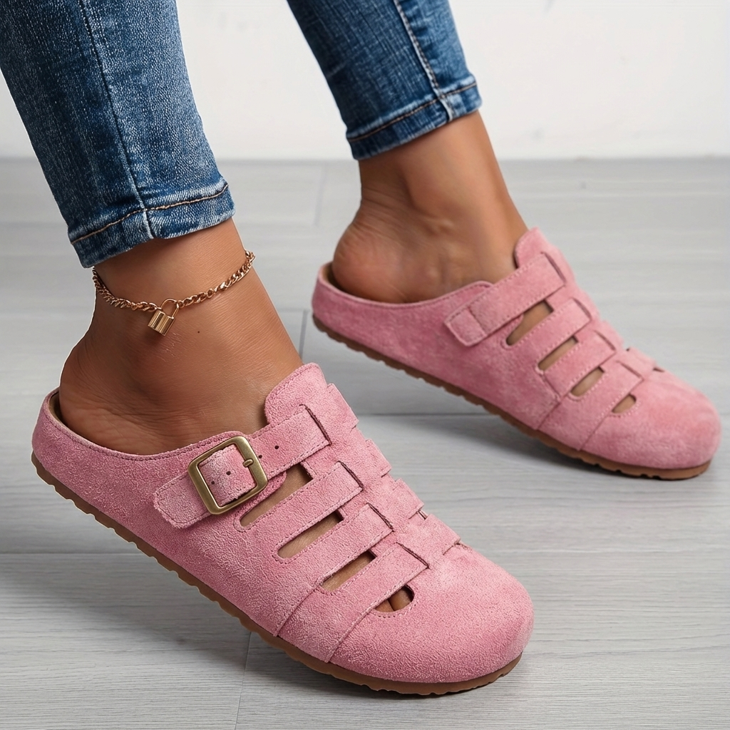 Natiy - Comfort Suede Slip-On Mule Sandals