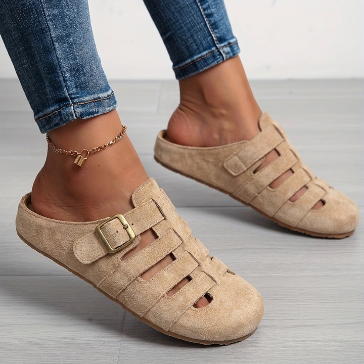 Natiy - Comfort Suede Slip-On Mule Sandals