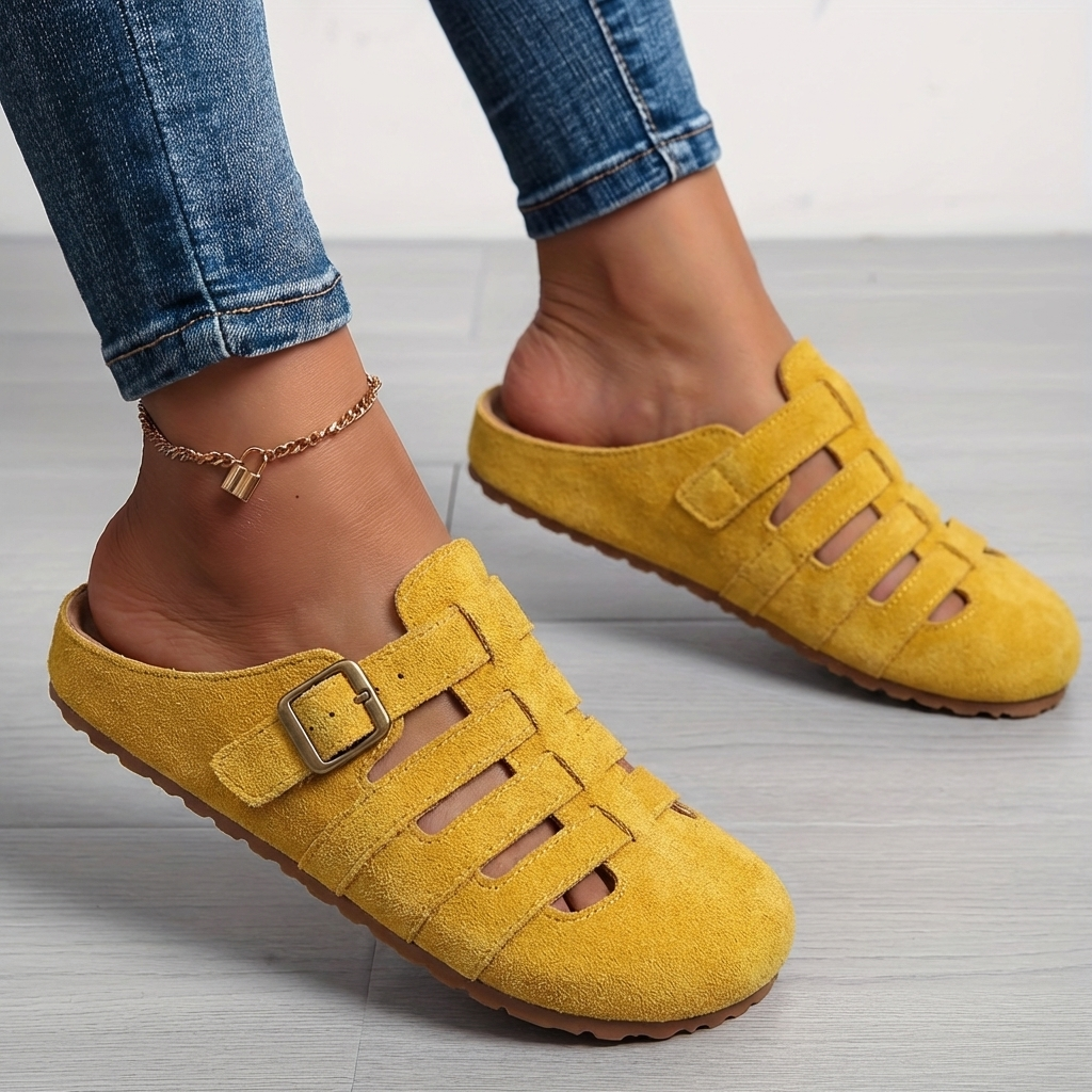 Natiy - Comfort Suede Slip-On Mule Sandals
