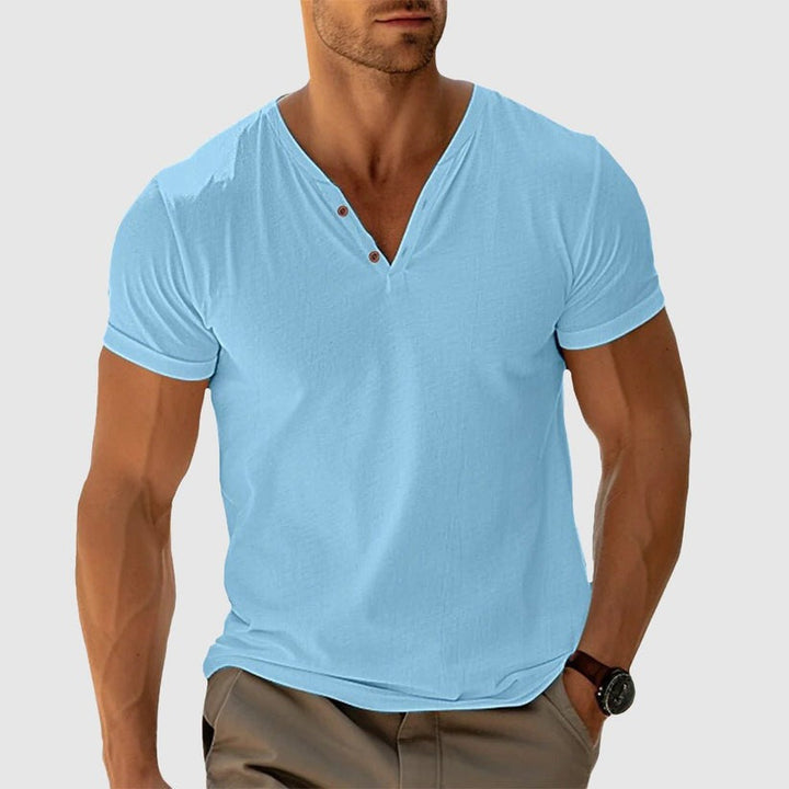 Eligio - Knitted T-Shirt With Button