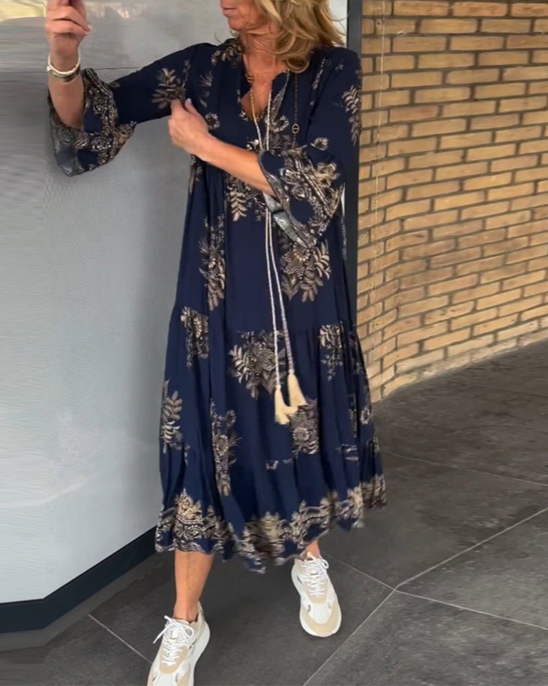 Hypatia - Vintage V Neck Dress