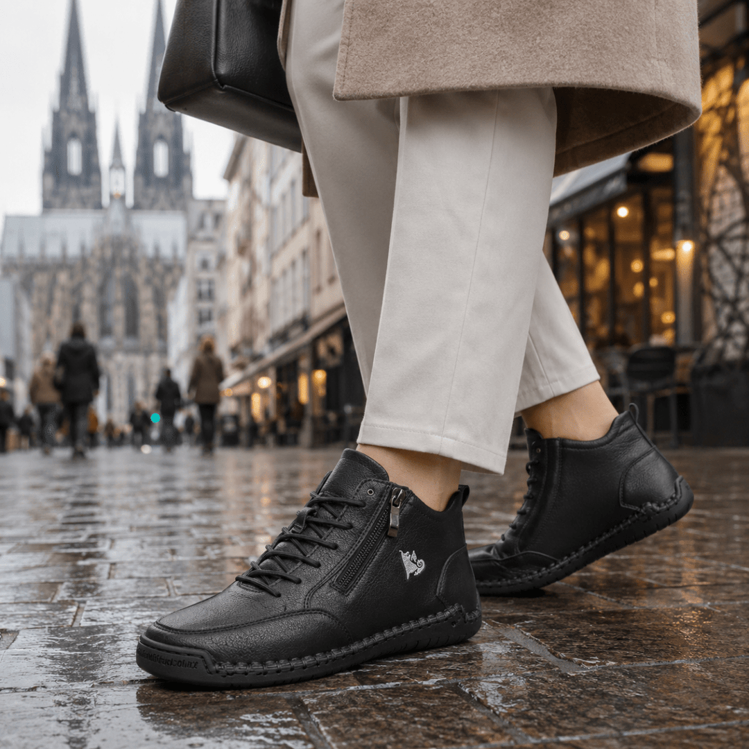 Lovielle - Lace-Up Sneakers With Side Zipper