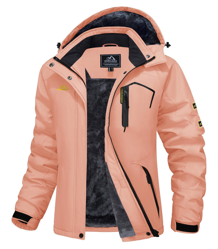 Roweiida - Fleece Lined Hooded Winter Jacket