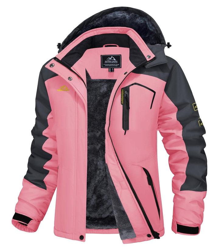 Roweiida - Fleece Lined Hooded Winter Jacket