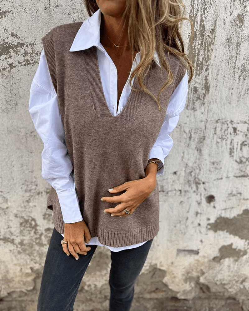 Violaine - Knitted Sleeveless Cardigon