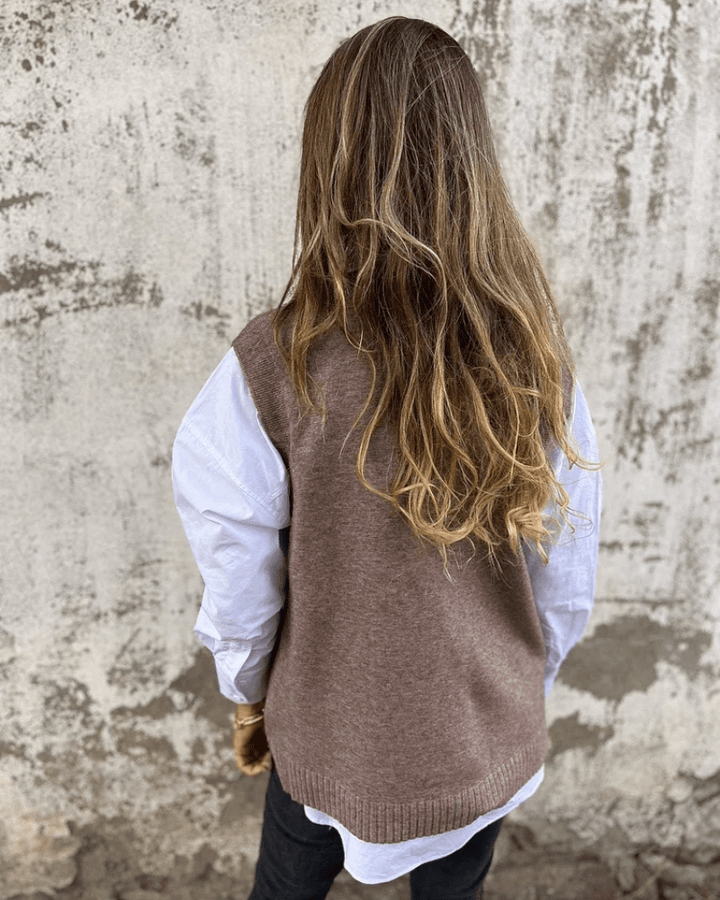 Violaine - Knitted Sleeveless Cardigon