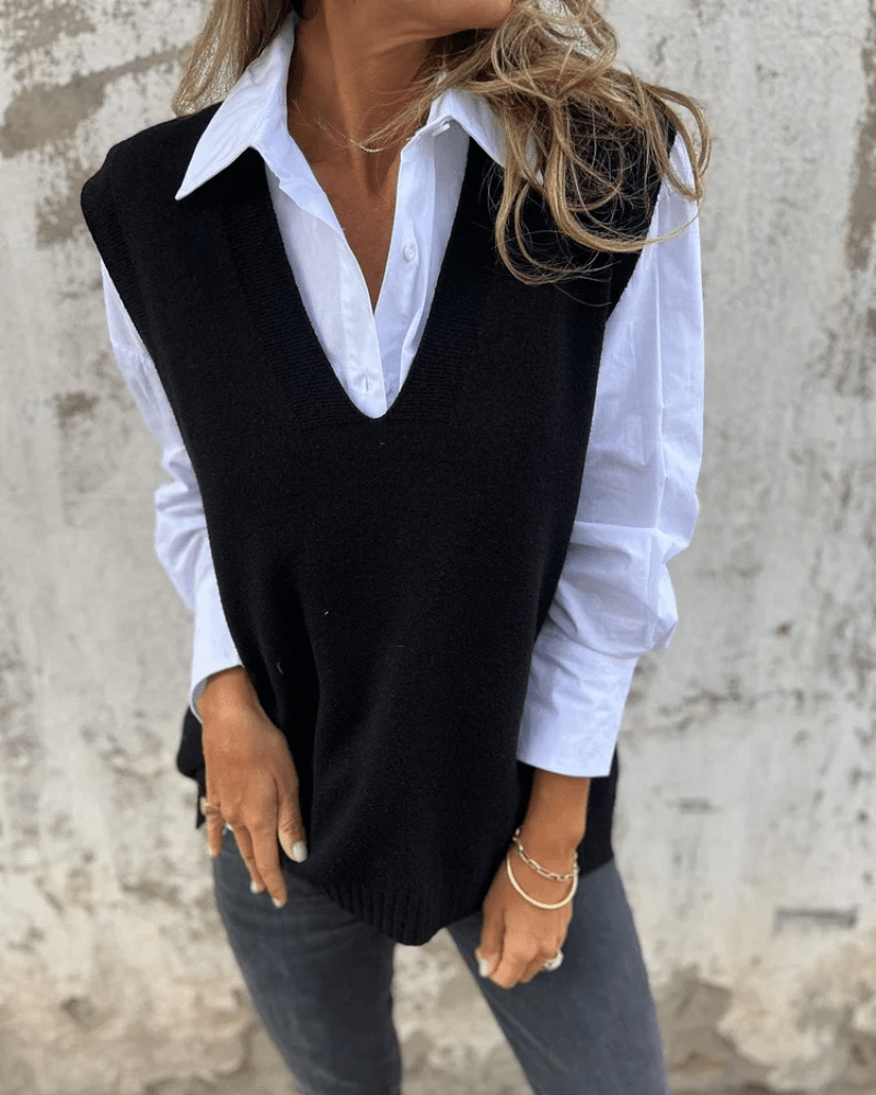 Violaine - Knitted Sleeveless Cardigon
