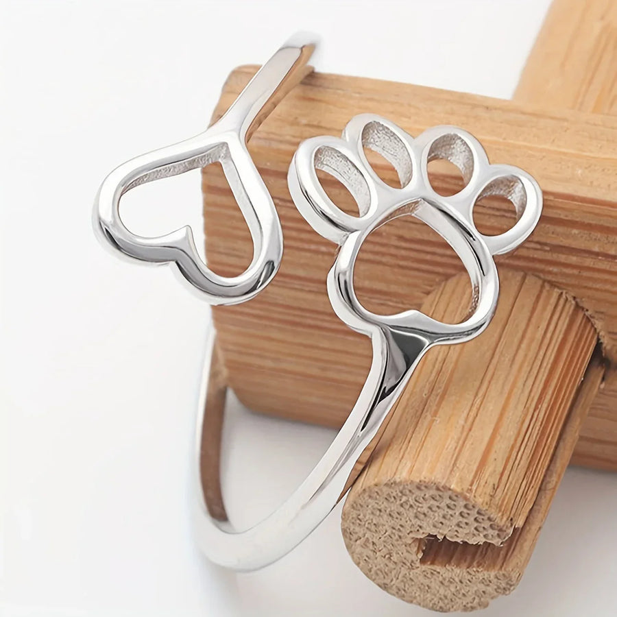 HeartPaw - Handmade Ring with Paw and Heart