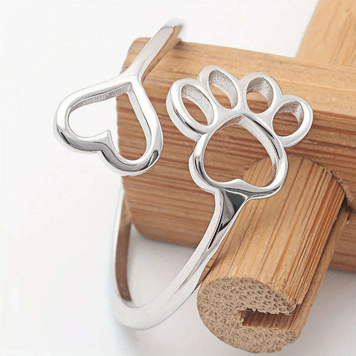 HeartPaw - Handmade Ring with Paw and Heart