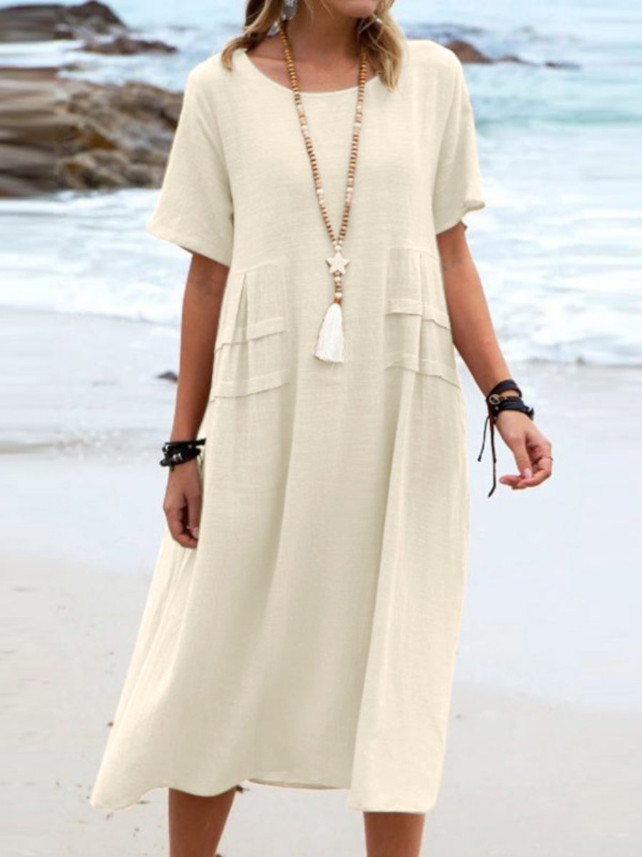 Aryuna - Loose Round Neck Dress