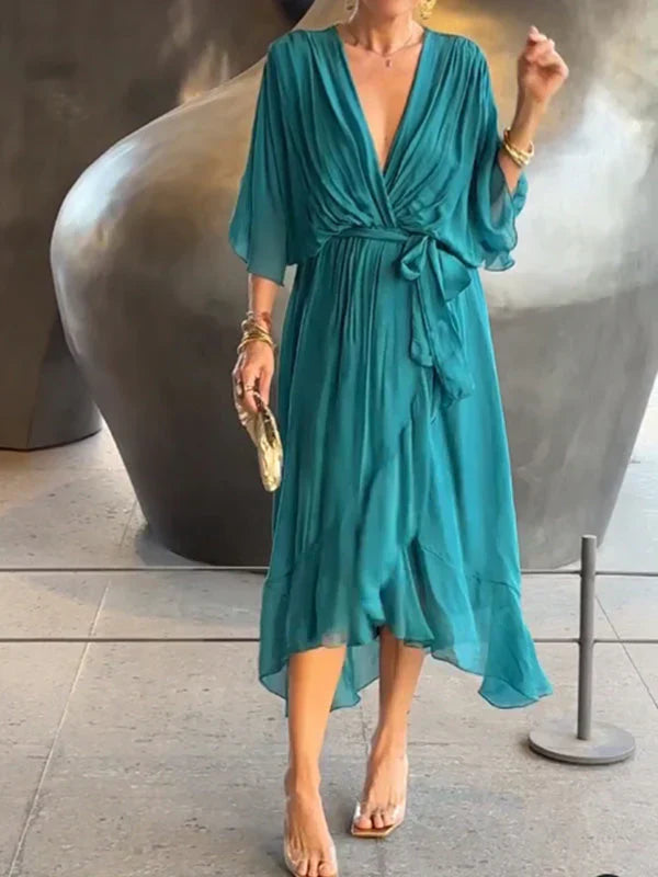 Ramilya - V-Neck Chiffon Dress
