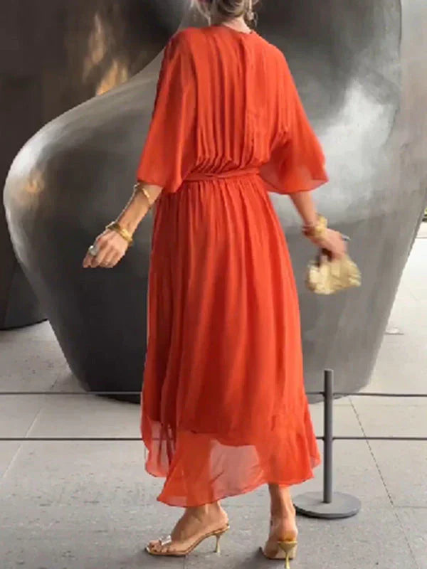 Ramilya - V-Neck Chiffon Dress