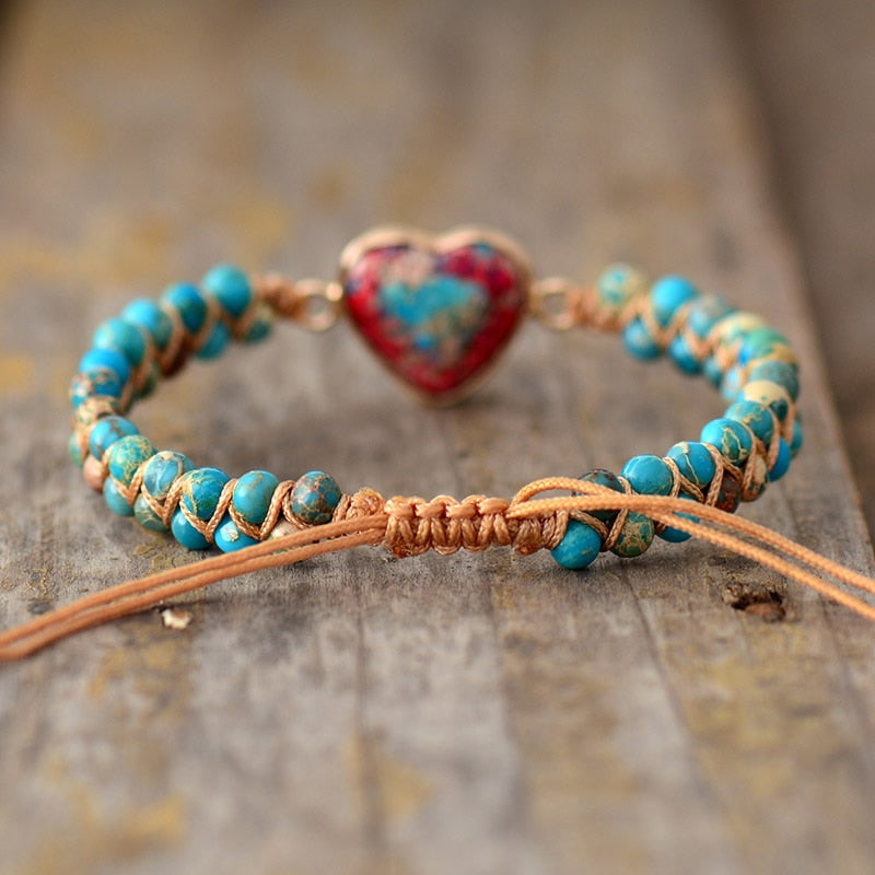 HeartBracelet - Passionate Heart Jasper Bracelet