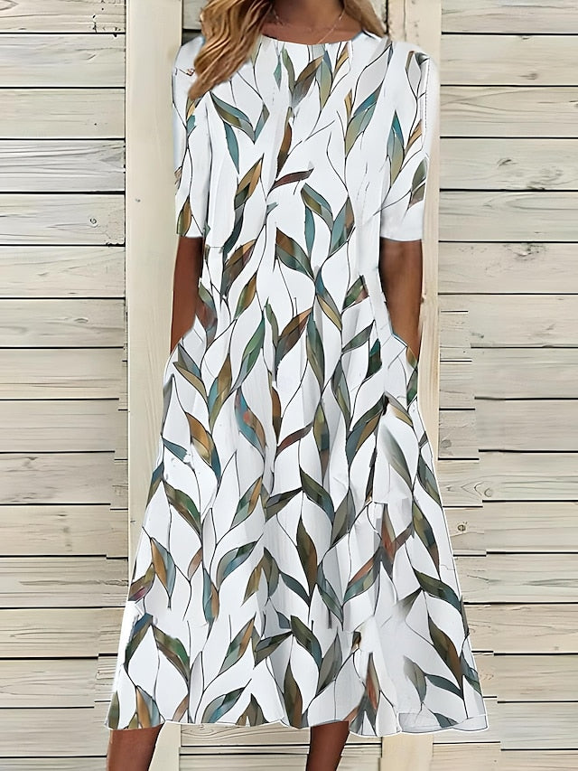 Kwanza - Flowy Midi Dress With Floral Print