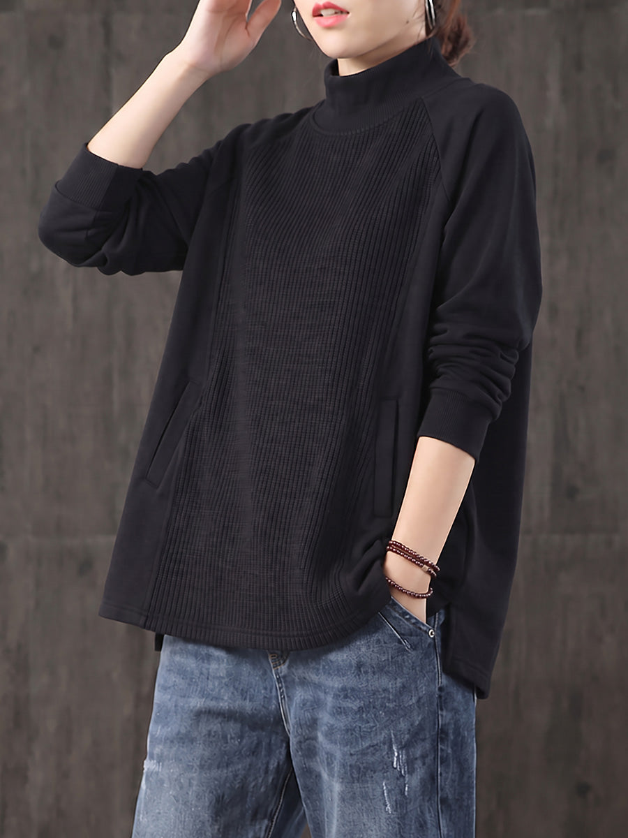 Ximeinoria - Oversized Turtleneck Blouse