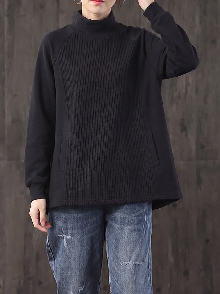 Ximeinoria - Oversized Turtleneck Blouse