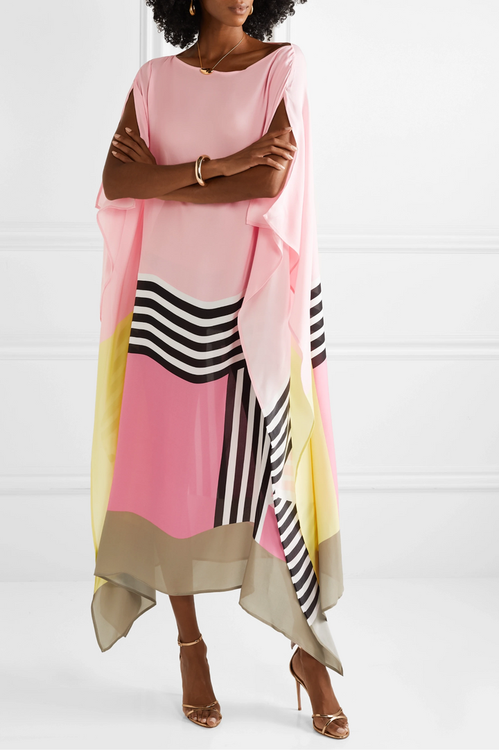 Shraddha - Striped Print Patchwork Dress