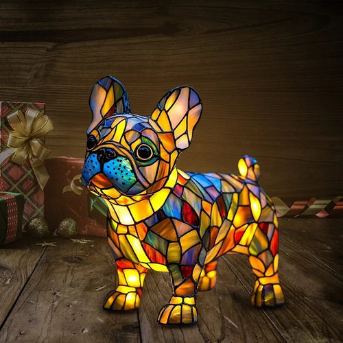 GlowHound - Stained Glass Dog Lamp
