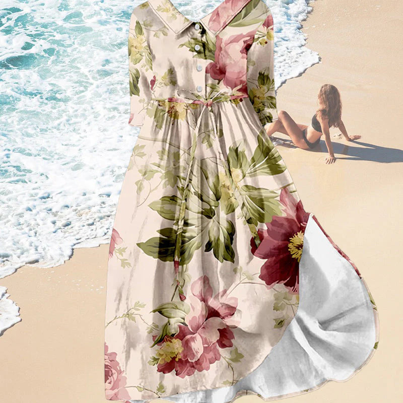 Jitske - Lace Up Dress With Floral Print