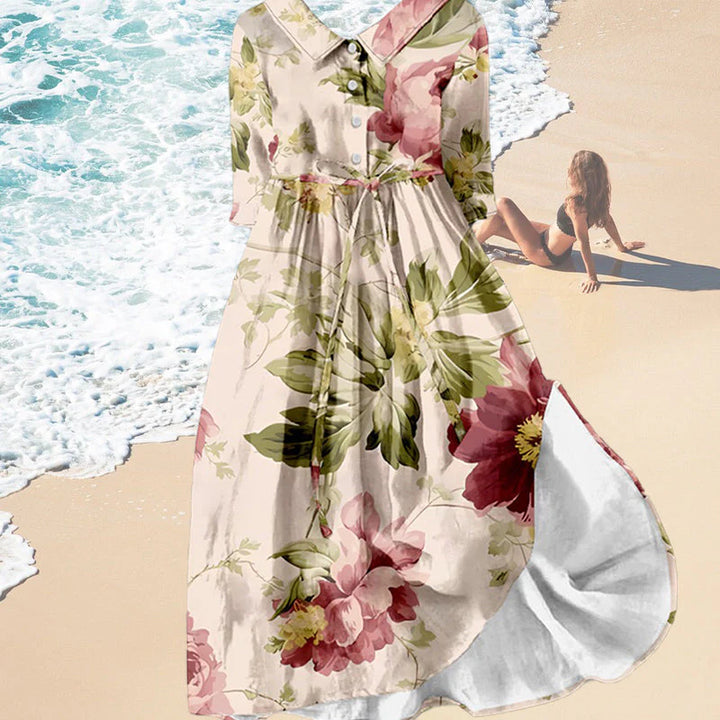 Jitske - Lace Up Dress With Floral Print